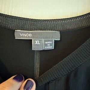 Vince Black and sheer dress tank